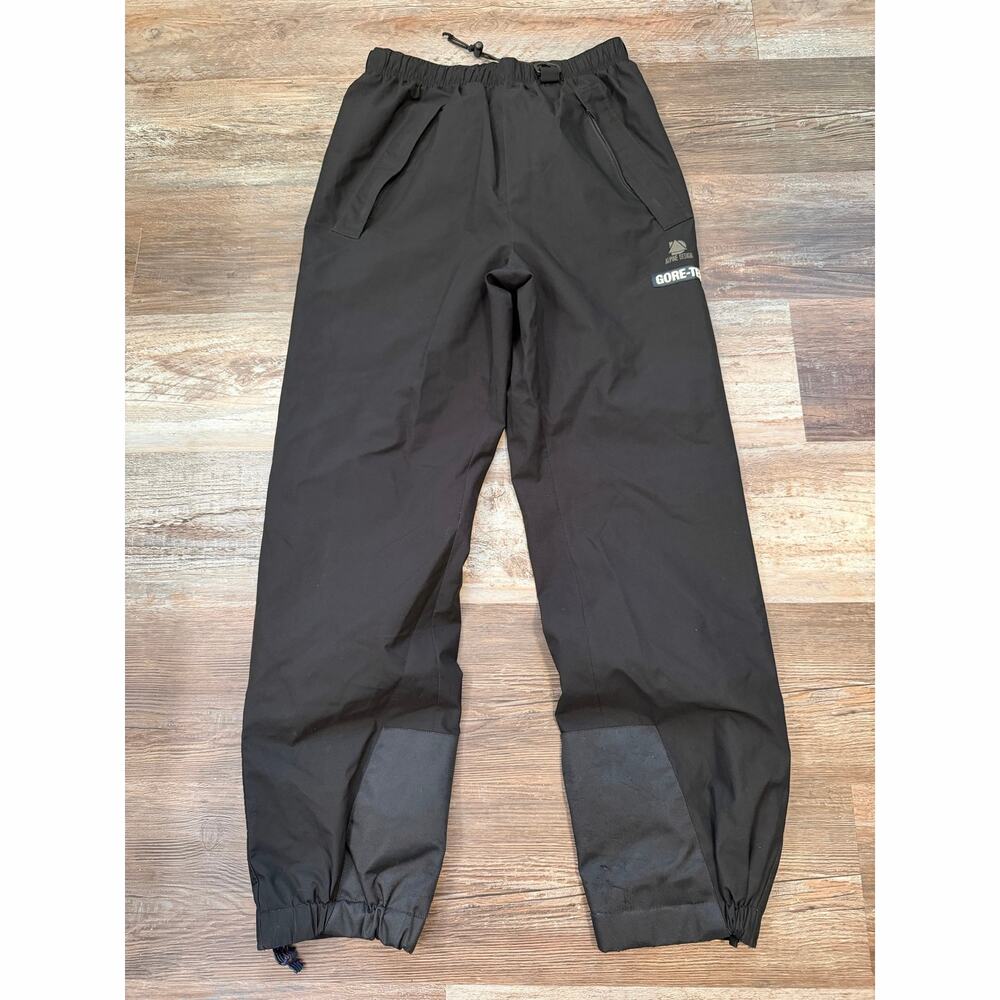 GORE-TEX Alpine Design VINTAGE Snow Pants Men SMALL Black Ski Snowboard EUC VTG